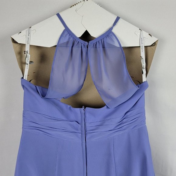 alfred angelo periwinkle halter top embellished neckline racer back - Picture 9 of 12